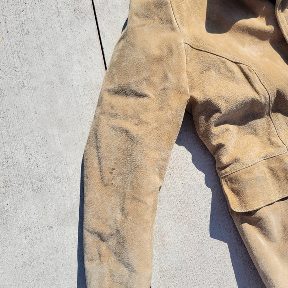 Vintage paulo Conti Shearling jacket men's large suede leather - Picture 9 of 12